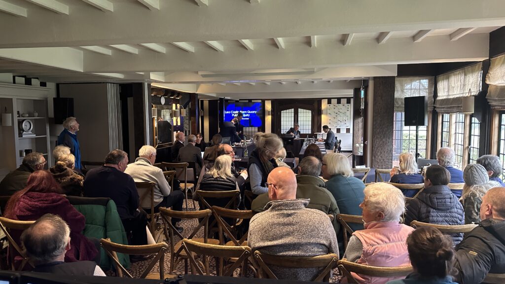 An image of the Lea Castle Farm Quarry Public Inquiry taking place at Hogarths Stone Manor Hotel