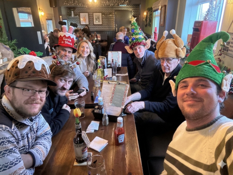 Mercian staff having a christmas meal.